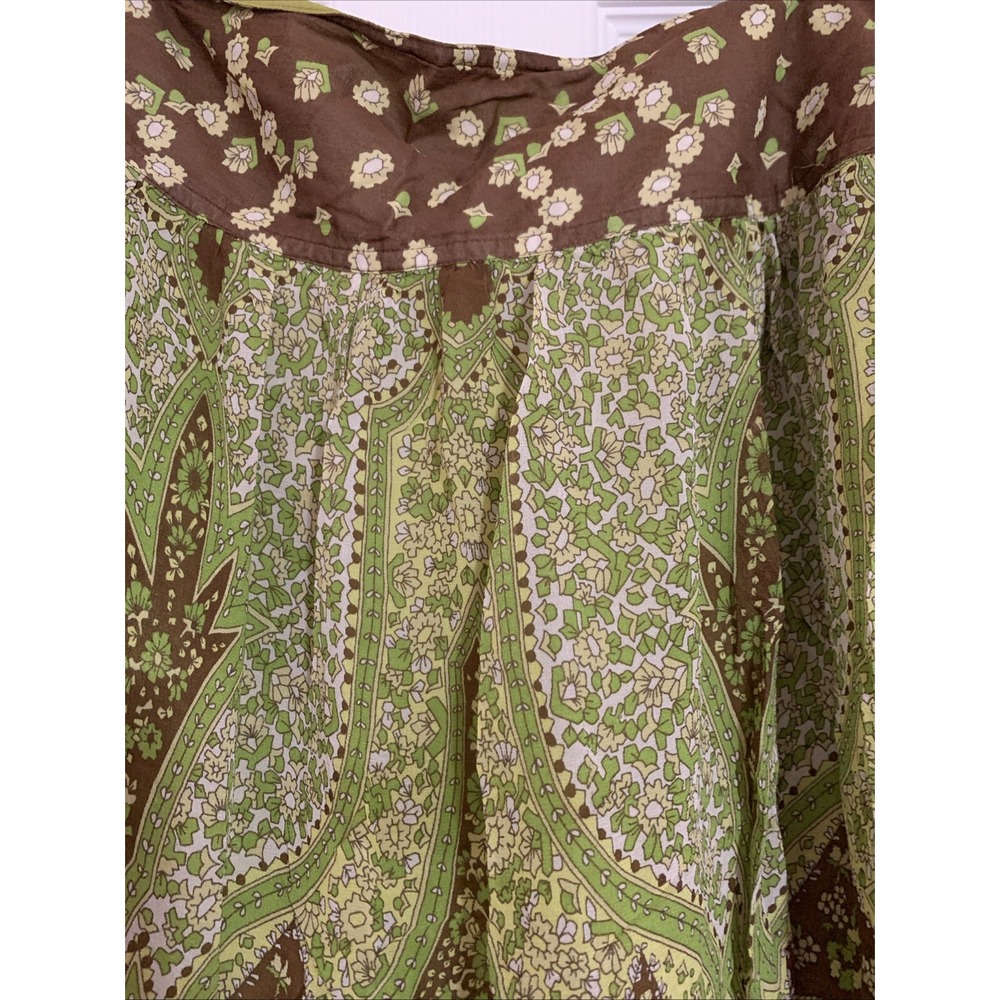 Banana Republic Patchwork Silk MIDI Skirt 14 Multicolor Womens Boho Artsy - Picture 6 of 8